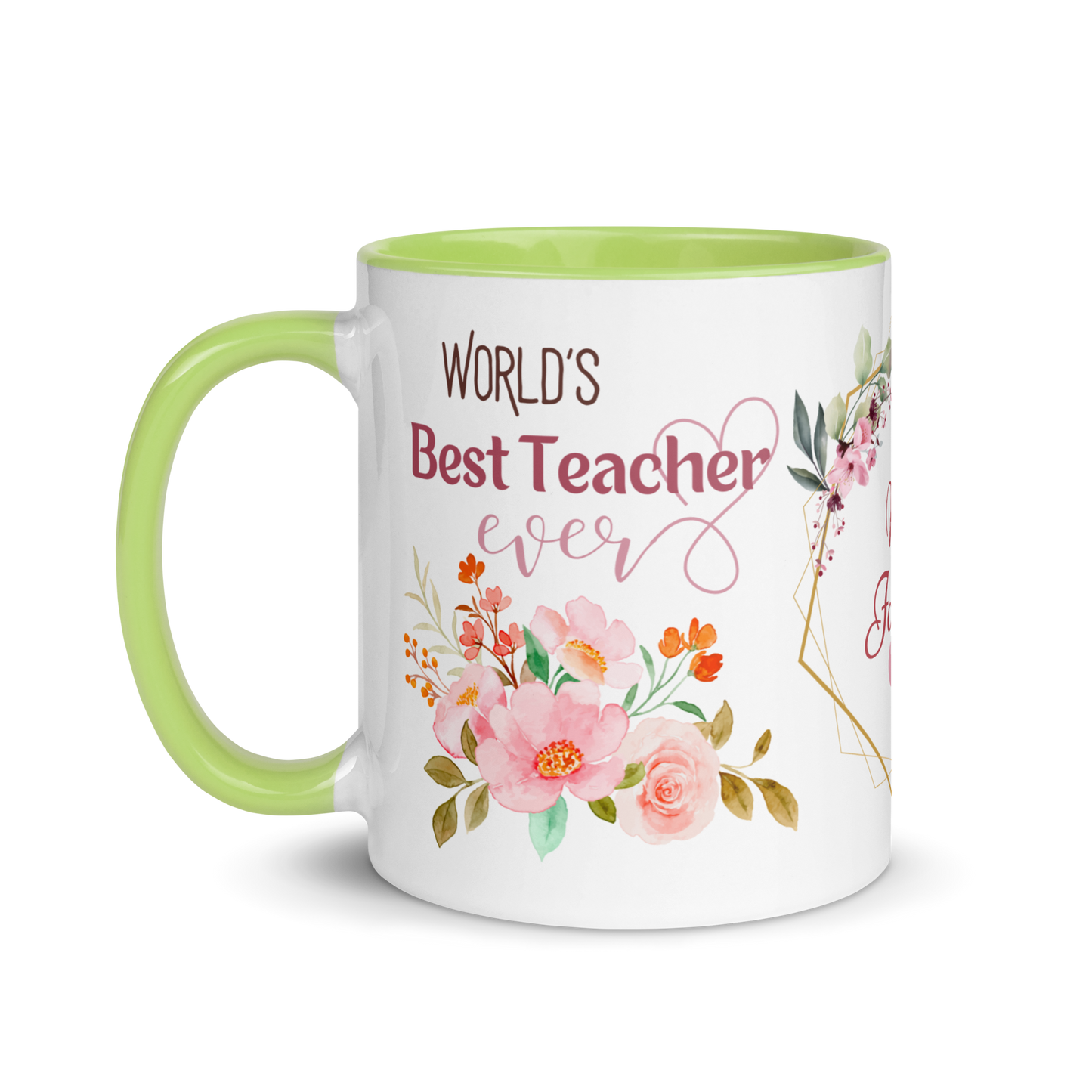 Personalized Coffee Mug 11oz | World's Best Teacher Ever Floral Themed