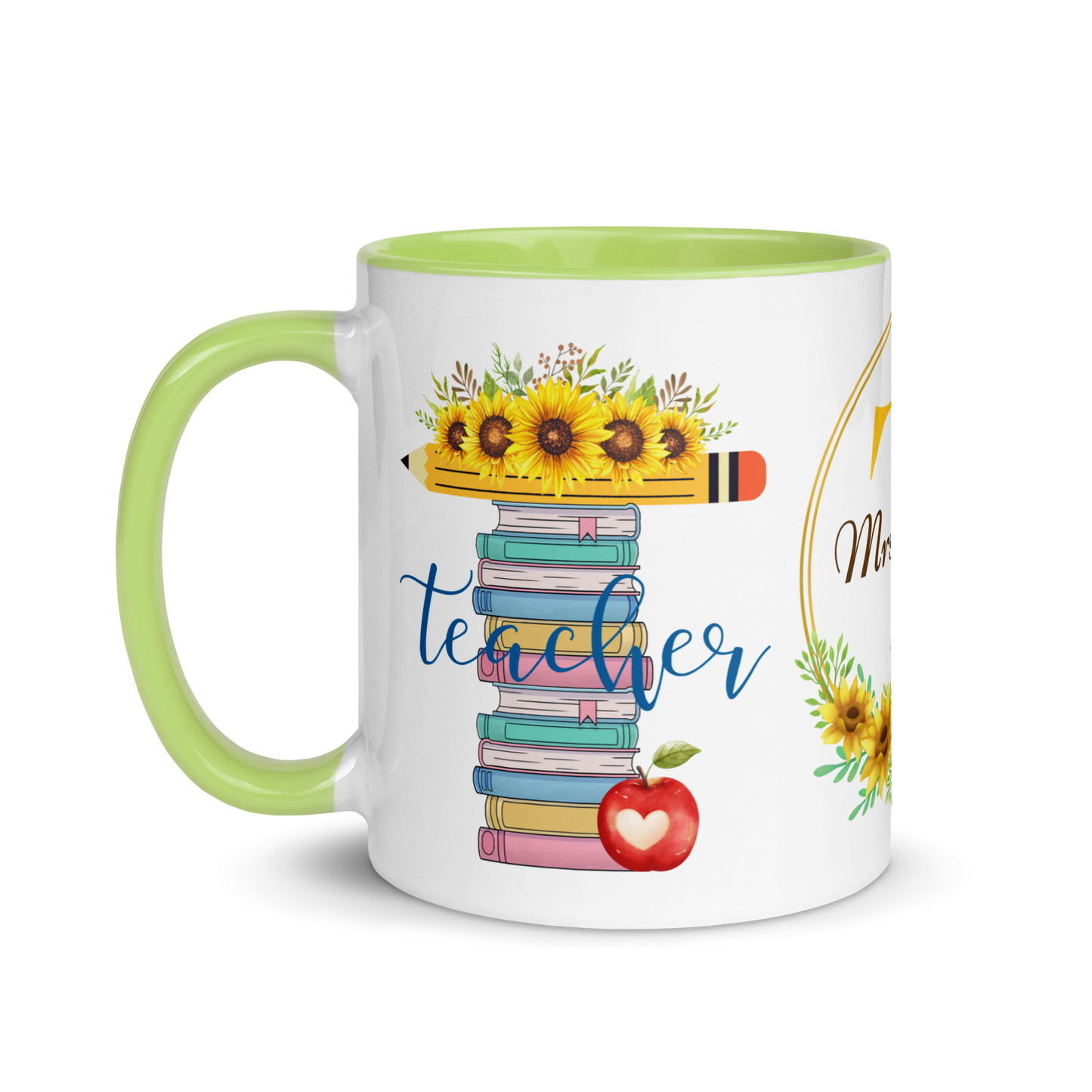 Personalized Coffee Mug 11oz | T is for Teacher Floral Themed