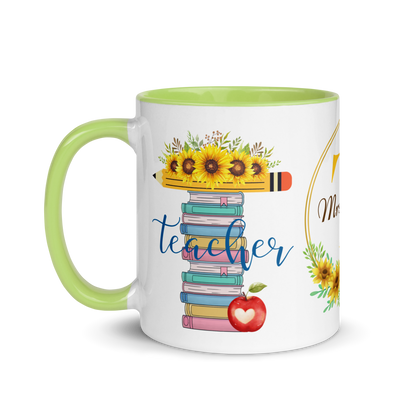 Personalized Coffee Mug 11oz | T is for Teacher Floral Themed