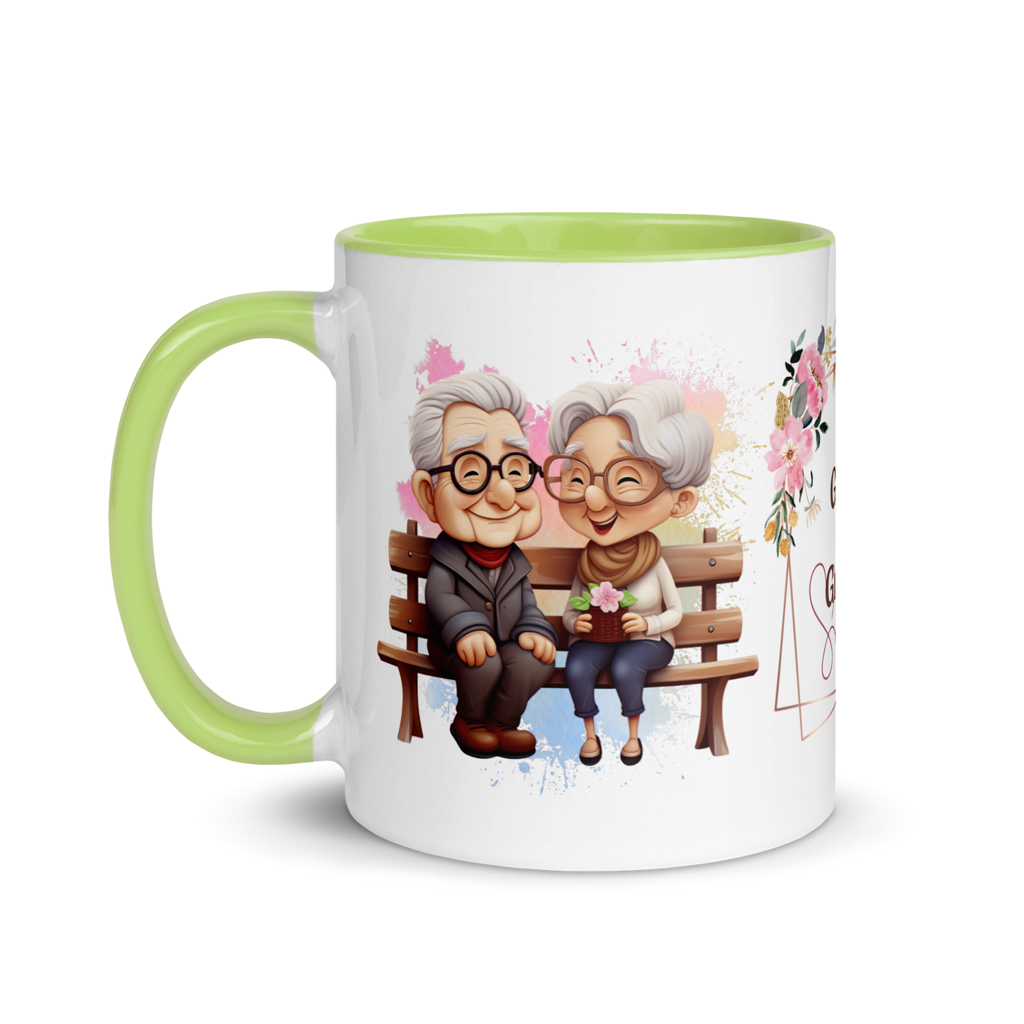 Accent Coffee Mug 11oz | Best Grandpa and Grandma Ever Sitting on the Bench