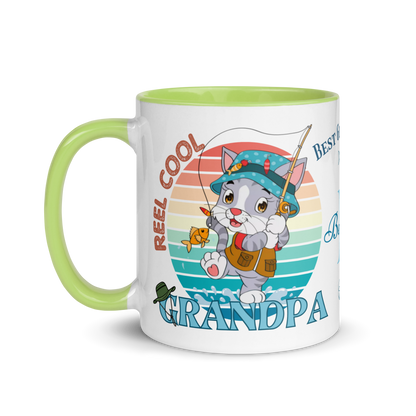 Personalized Coffee Mug 11oz | Reel Cool Grandpa Best Grandpa Ever Cat Themed