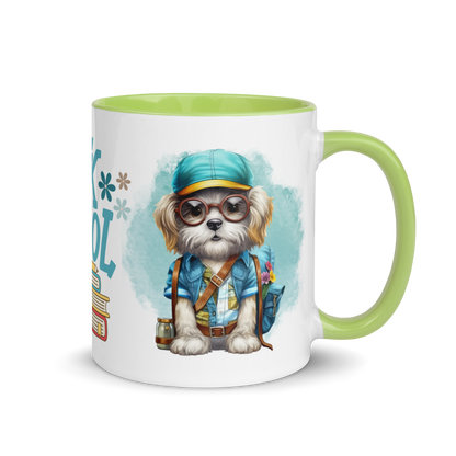Accent Coffee Mug 11oz | Back To School Adorable Dog Wearing Backpack