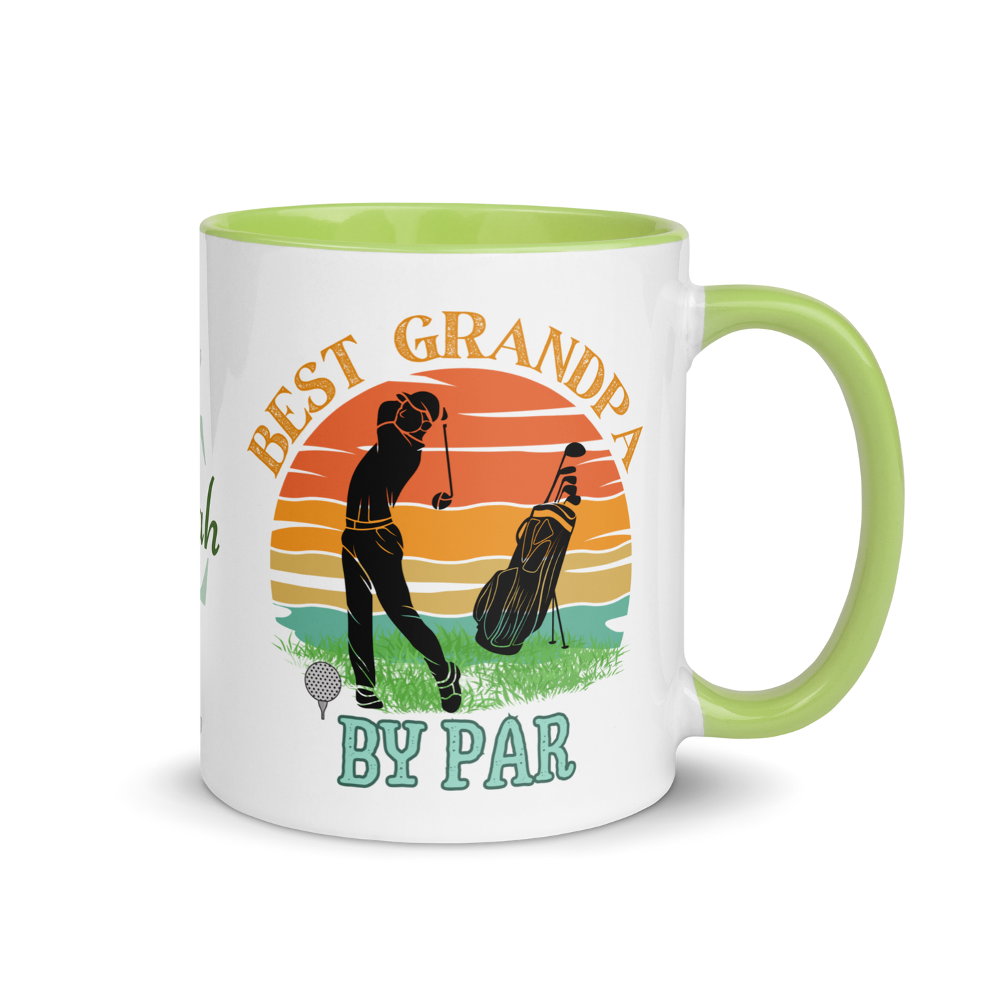 Personalized Coffee Mug 11oz | Best Grandpa By Par Golf Sunset Themed