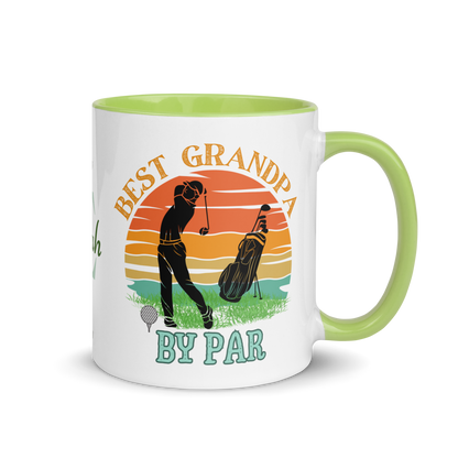Personalized Coffee Mug 11oz | Best Grandpa By Par Golf Sunset Themed