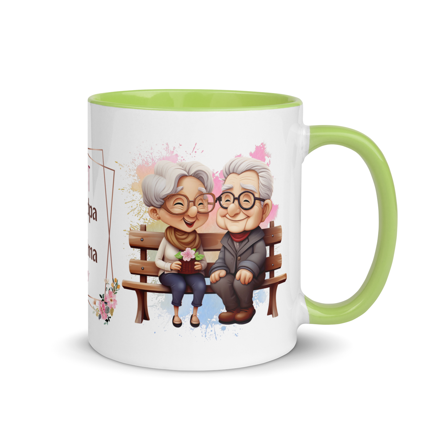 Accent Coffee Mug 11oz | Best Grandpa and Grandma Ever Sitting on the Bench