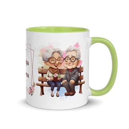 Accent Coffee Mug 11oz | Best Grandpa and Grandma Ever Sitting on the Bench