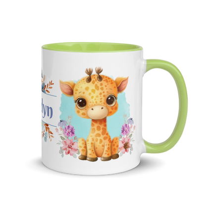Personalized Coffee Mug 11oz | Cute Giraffe Floral Themed