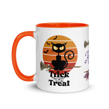 Add Your Name Coffee Mug 11oz | The Witch Cat's Trick or Treat Adventure