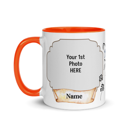 Personalized Coffee Mug 11oz | Add 2 Photos and Names, Best Cat Mom Ever