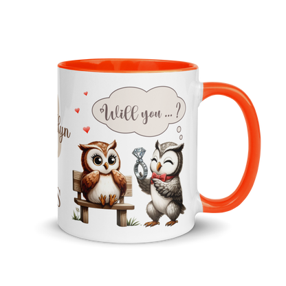 Personalized Coffee Mug 11oz | Couple of Owls Love Proposal