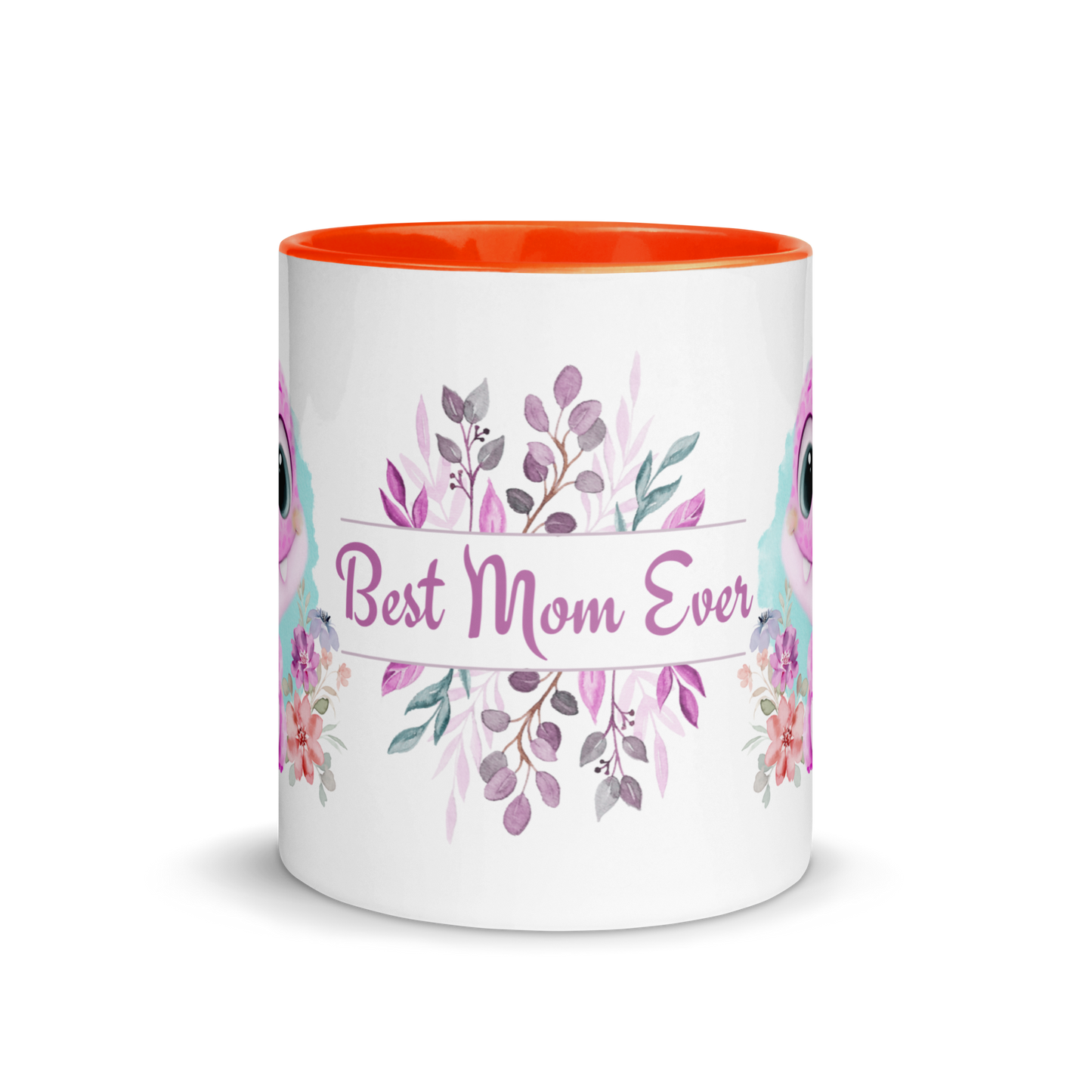 Accent Coffee Mug 11oz | Cute Pink Dinosaur Floral Best Mom Ever