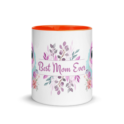 Accent Coffee Mug 11oz | Cute Pink Dinosaur Floral Best Mom Ever