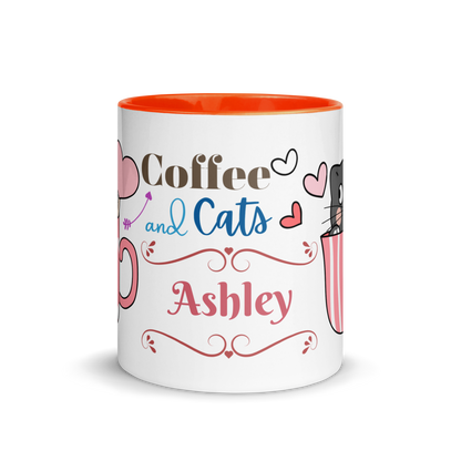 Add Your Name Coffee Mug 11oz | Adorable Coffee and Cats