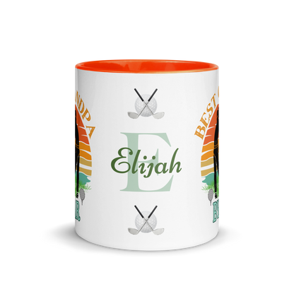 Personalized Coffee Mug 11oz | Best Grandpa By Par Golf Sunset Themed
