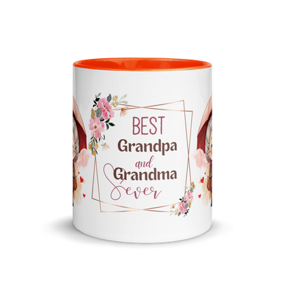 Accent Coffee Mug 11oz | Best Grandpa and Grandma Ever Holding an Umbrella