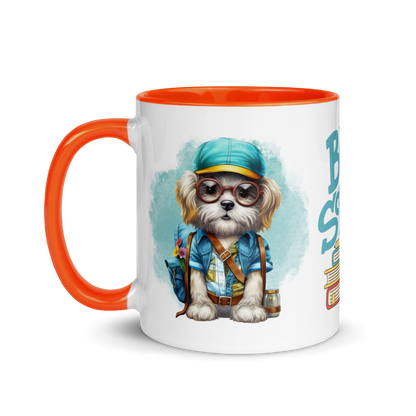 Accent Coffee Mug 11oz | Back To School Adorable Dog Wearing Backpack