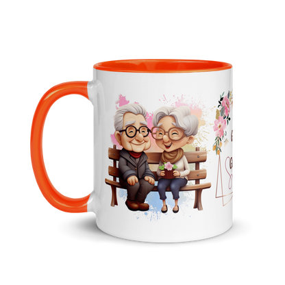 Accent Coffee Mug 11oz | Best Grandpa and Grandma Ever Sitting on the Bench