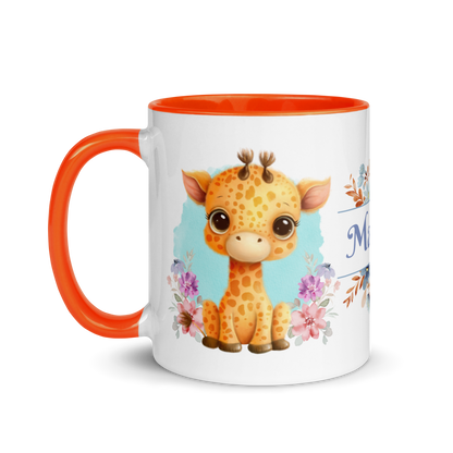 Add Your Name Coffee Mug 11oz | Cute Giraffe Floral Themed