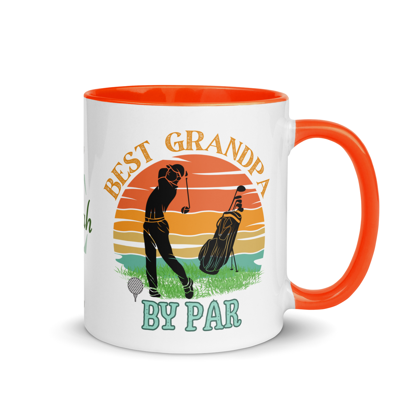 Personalized Coffee Mug 11oz | Best Grandpa By Par Golf Sunset Themed