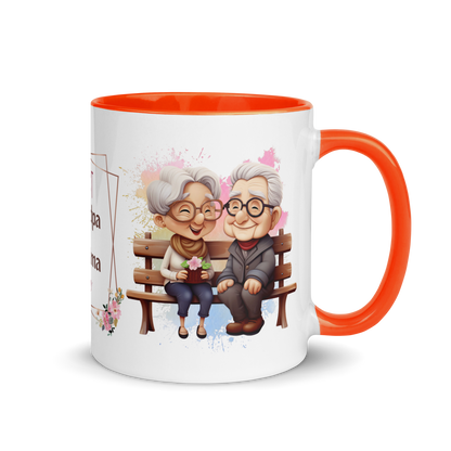 Accent Coffee Mug 11oz | Best Grandpa and Grandma Ever Sitting on the Bench