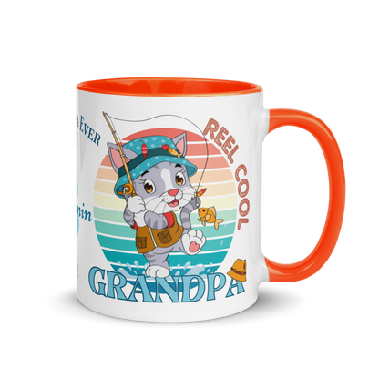Personalized Coffee Mug 11oz | Reel Cool Grandpa Best Grandpa Ever Cat Themed