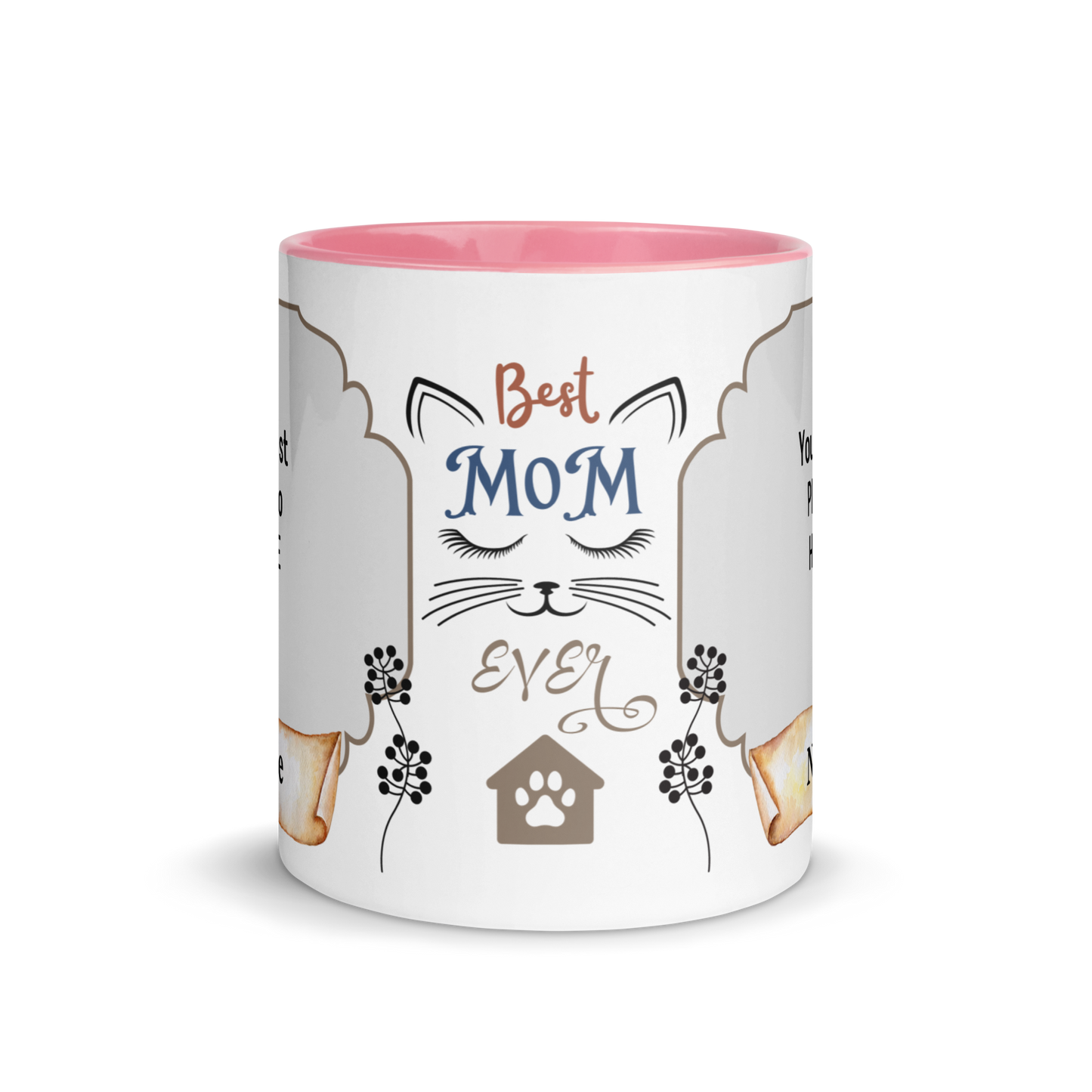 Personalized Coffee Mug 11oz | Add 2 Photos and Names, Best Cat Mom Ever