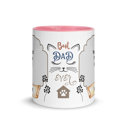 Personalized Coffee Mug 11oz | Add 2 Photos and Names, Best Cat Dad Ever