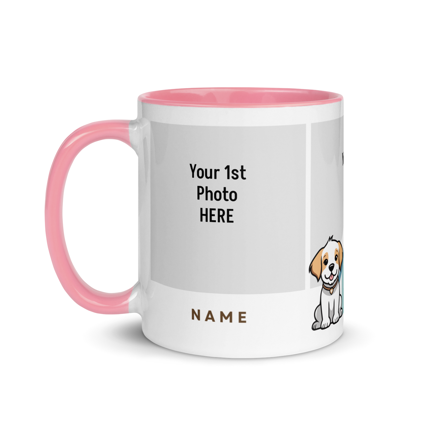 Personalized Coffee Mug 11oz | Add 3 Photo and 2 Name (Dog Themed)