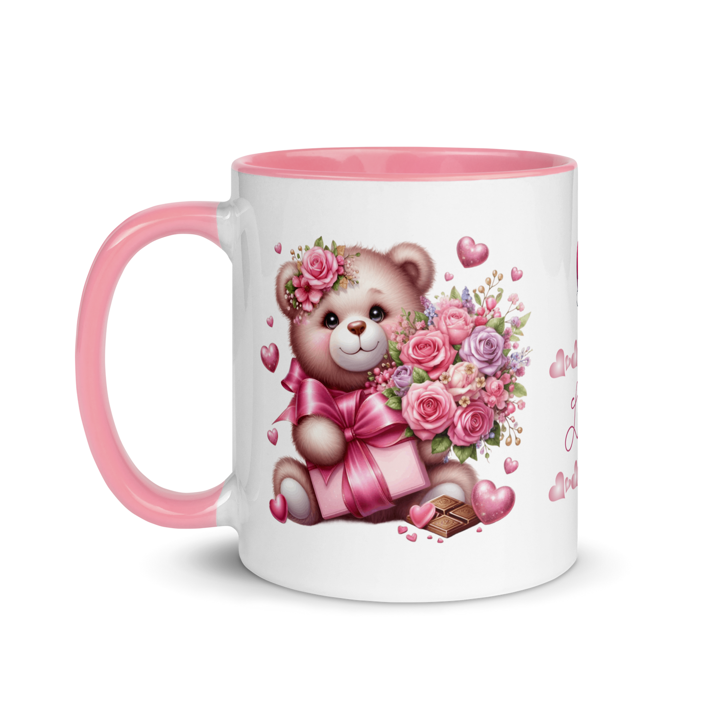 Add Your Name Coffee Mug 11oz | Personalized Rose Bear