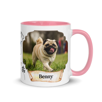 Personalized Coffee Mug 11oz | Add 2 Photos and Names, Best Dog Mom Ever