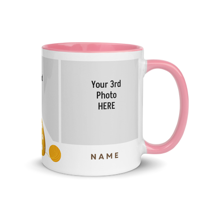 Personalized Coffee Mug 11oz | Add 3 Photos and 2 Name (Cat Themed)