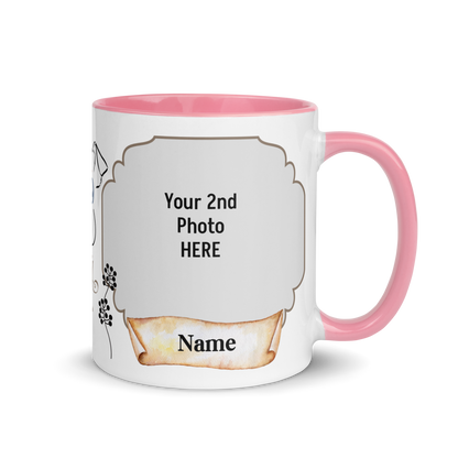 Personalized Coffee Mug 11oz | Add 2 Photos and Names, Best Dog Dad Ever
