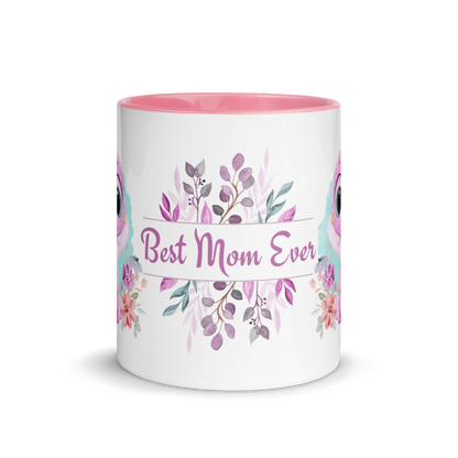 Accent Coffee Mug 11oz | Cute Pink Dinosaur Floral Best Mom Ever