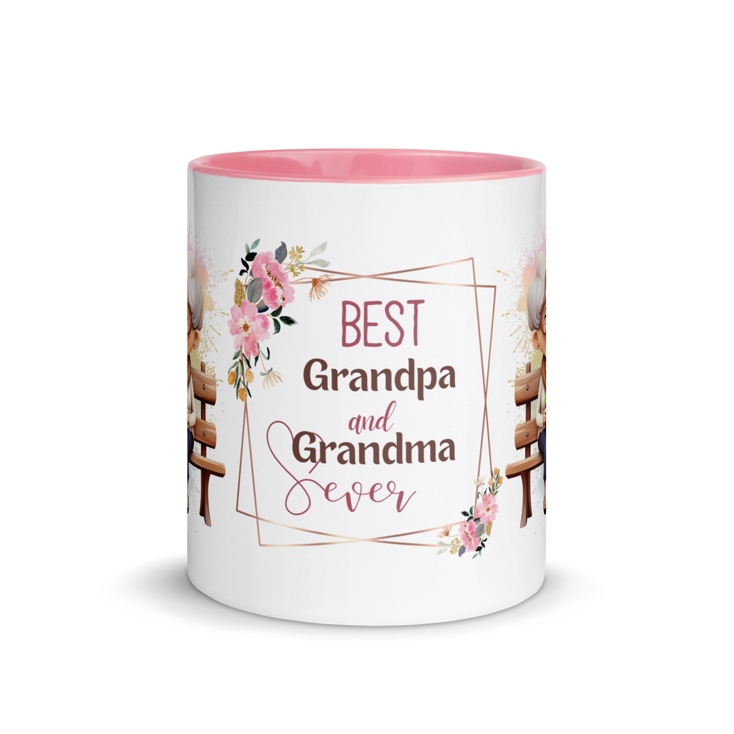 Accent Coffee Mug 11oz | Best Grandpa and Grandma Ever Sitting on the Bench