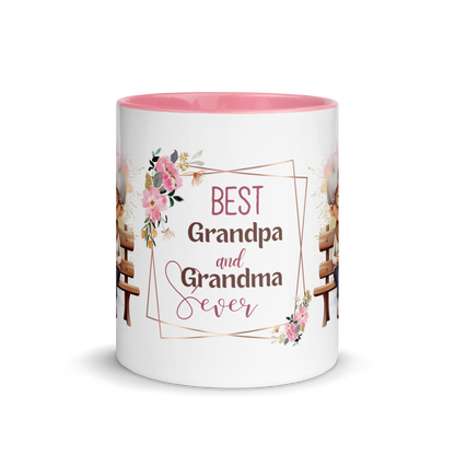 Accent Coffee Mug 11oz | Best Grandpa and Grandma Ever Sitting on the Bench