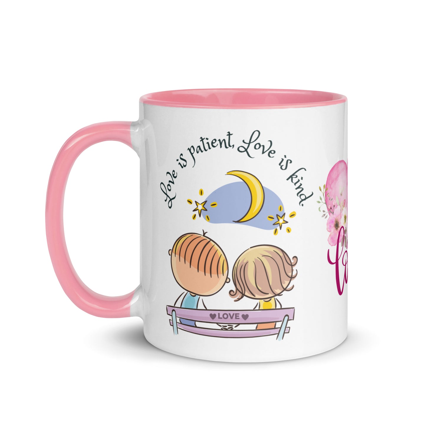 Accent Coffee Mug 11oz | Love is Patient Love is Kind | Love Couple Themed