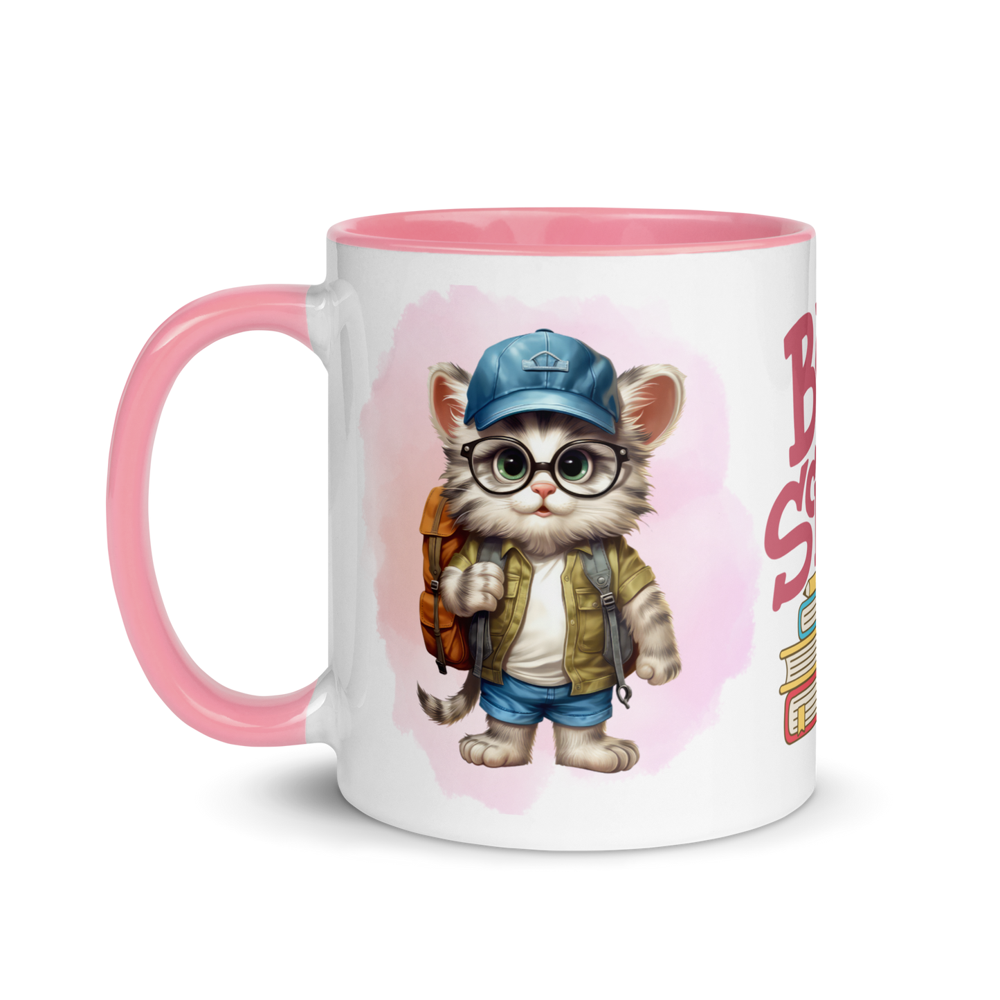 Accent Coffee Mug 11oz | Back To School Adorable Cat Wearing Backpack