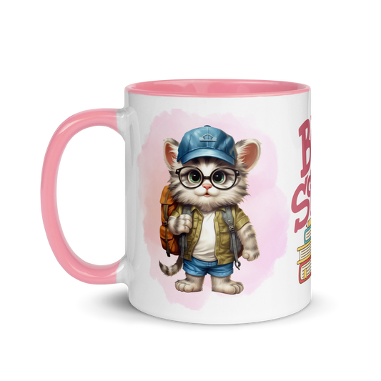 Accent Coffee Mug 11oz | Back To School Adorable Cat Wearing Backpack