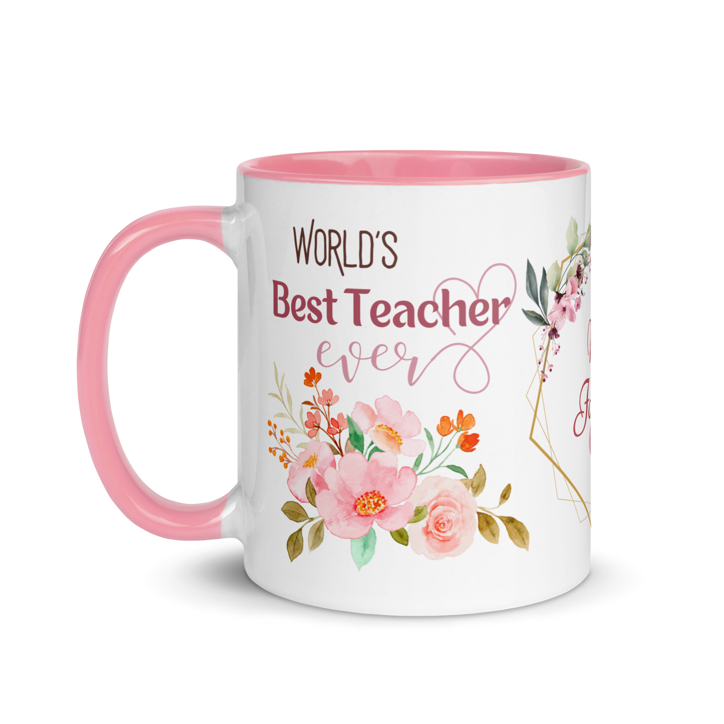 Personalized Coffee Mug 11oz | World's Best Teacher Ever Floral Themed