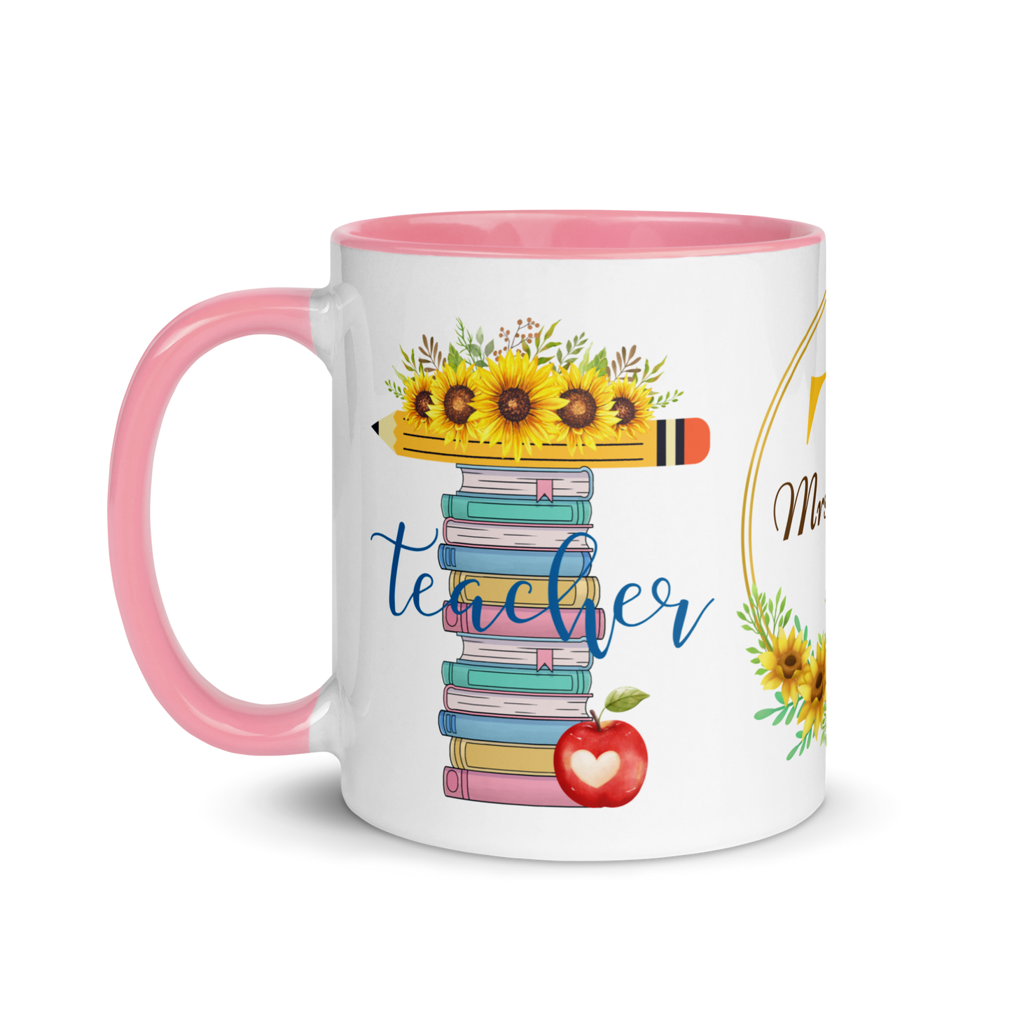 Personalized Coffee Mug 11oz | T is for Teacher Floral Themed