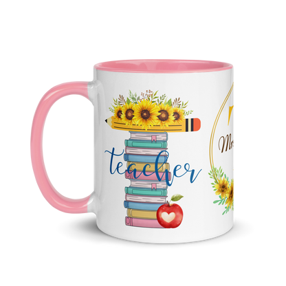Personalized Coffee Mug 11oz | T is for Teacher Floral Themed