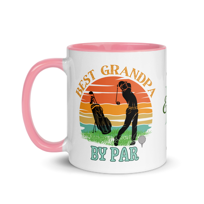 Personalized Coffee Mug 11oz | Best Grandpa By Par Golf Sunset Themed