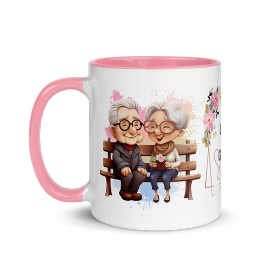 Accent Coffee Mug 11oz | Best Grandpa and Grandma Ever Sitting on the Bench