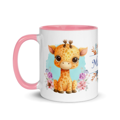 Personalized Coffee Mug 11oz | Cute Giraffe Floral Themed