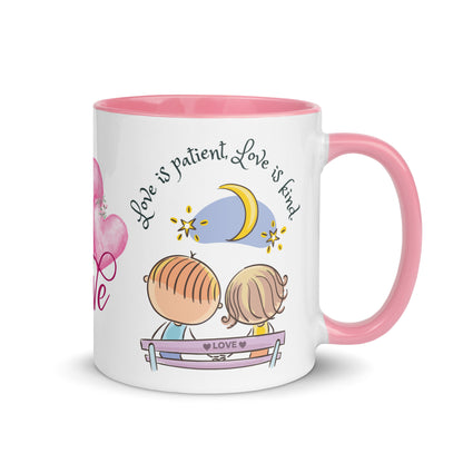 Accent Coffee Mug 11oz | Love is Patient Love is Kind | Love Couple Themed