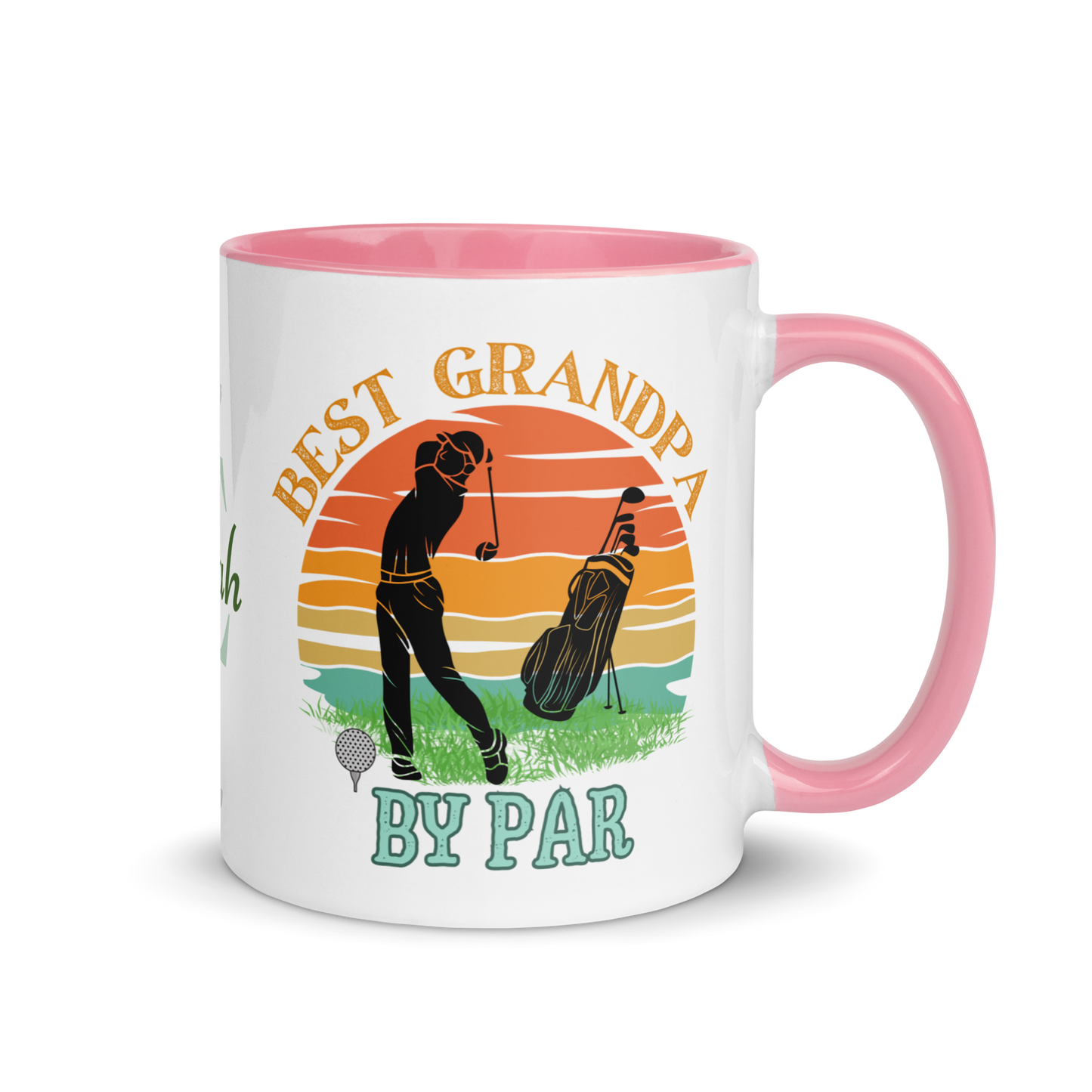 Personalized Coffee Mug 11oz | Best Grandpa By Par Golf Sunset Themed