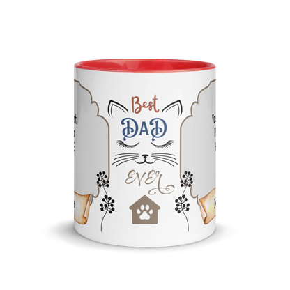 Personalized Coffee Mug 11oz | Add 2 Photos and Names, Best Cat Dad Ever