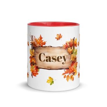 Personalized 11oz Ceramic Mug | Autumn Fall Animal - Cat