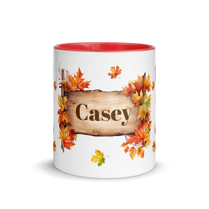 Personalized 11oz Ceramic Mug |  Autumn Fall Animal - Cat