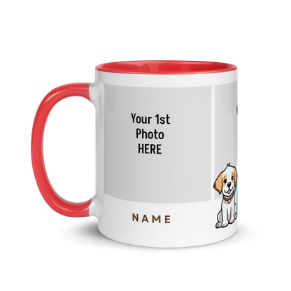 Personalized Coffee Mug 11oz | Add 3 Photo and 2 Name (Dog Themed)